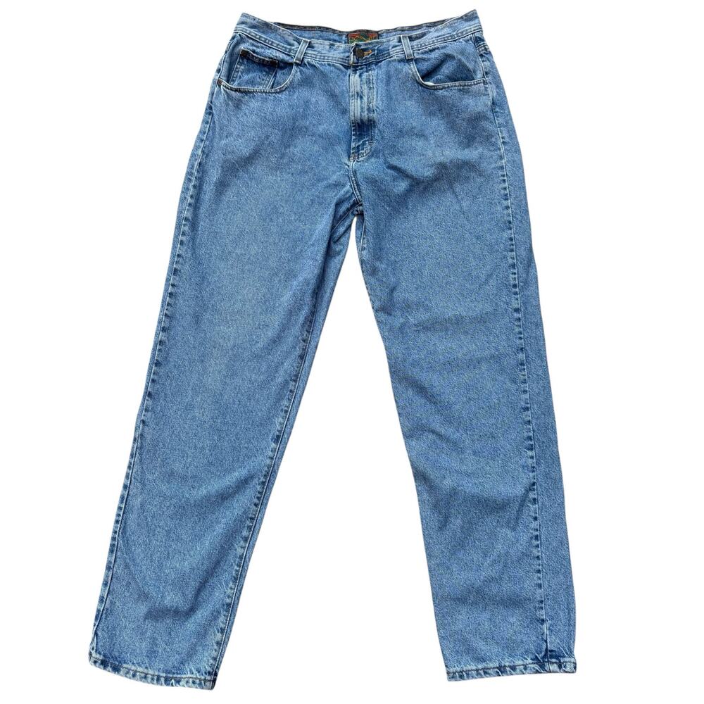 VTG Structure Jeans 38L x 34 Medium Wash Blue Denim - Picture 3 of 13